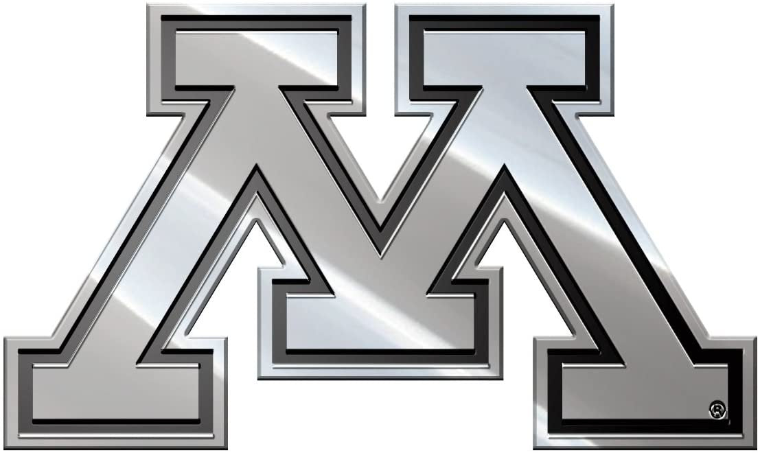 University of Minnesota Golden Gophers Premium Solid Metal Raised Auto Emblem, Shape Cut, Adhesive Backing