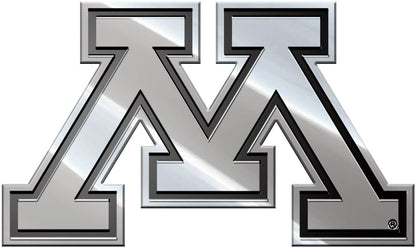 University of Minnesota Golden Gophers Premium Solid Metal Raised Auto Emblem, Shape Cut, Adhesive Backing
