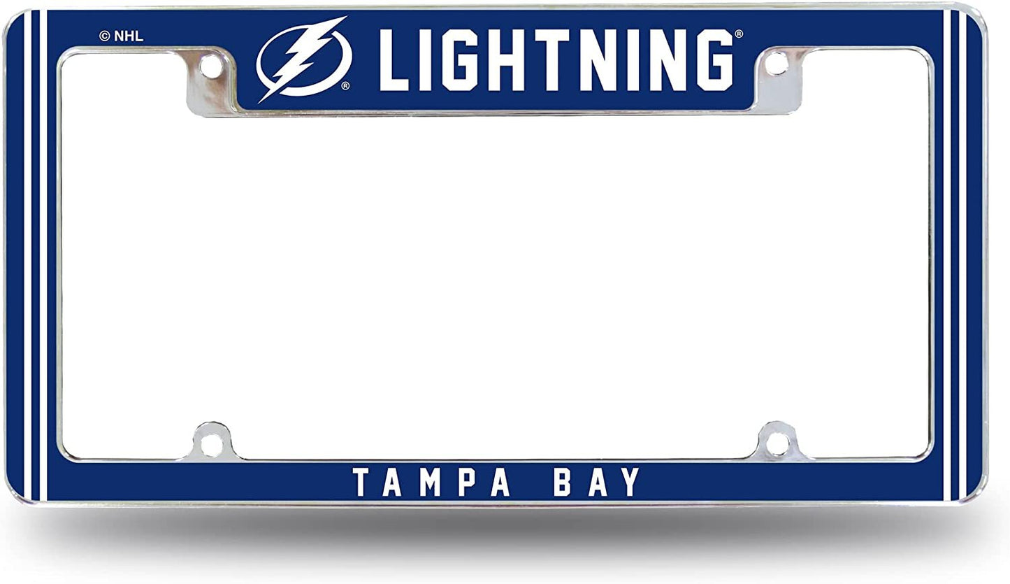 Tampa Bay Lightning Metal License Plate Frame Chrome Tag Cover Alternate Design 6x12 Inch
