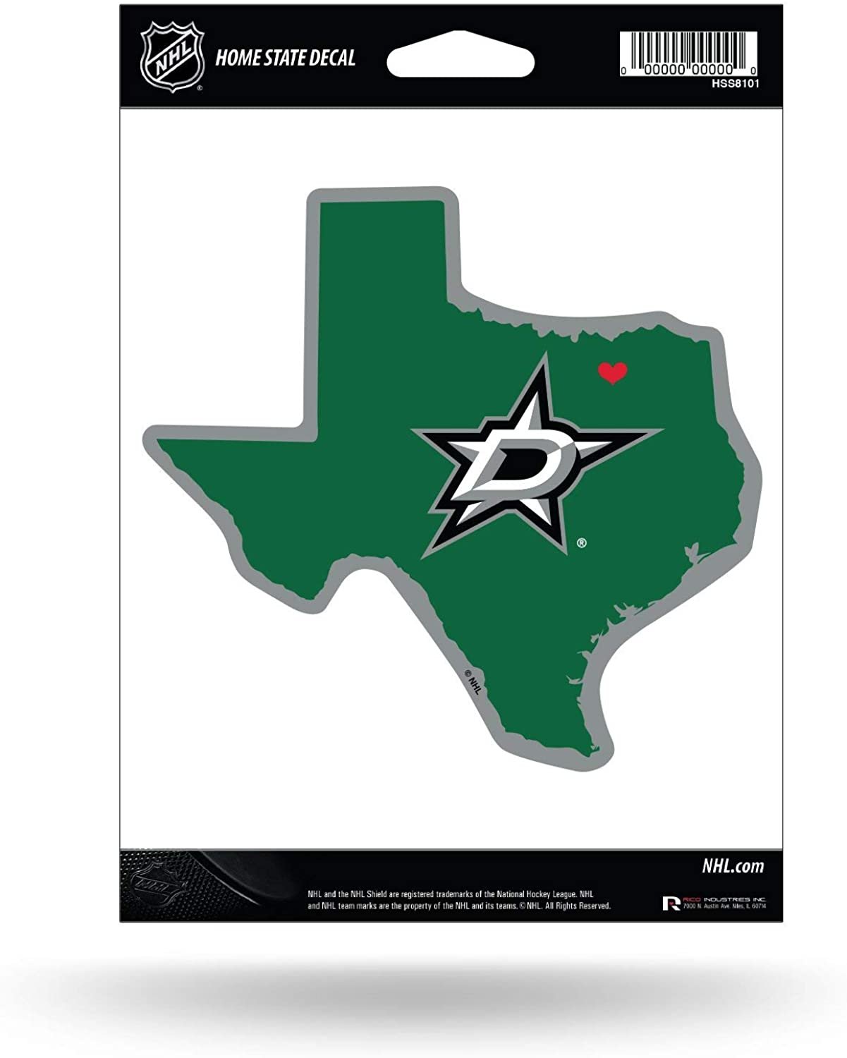 Dallas Stars 5 Inch Sticker Decal, Home State Design, Flat Vinyl, Full Adhesive Backing