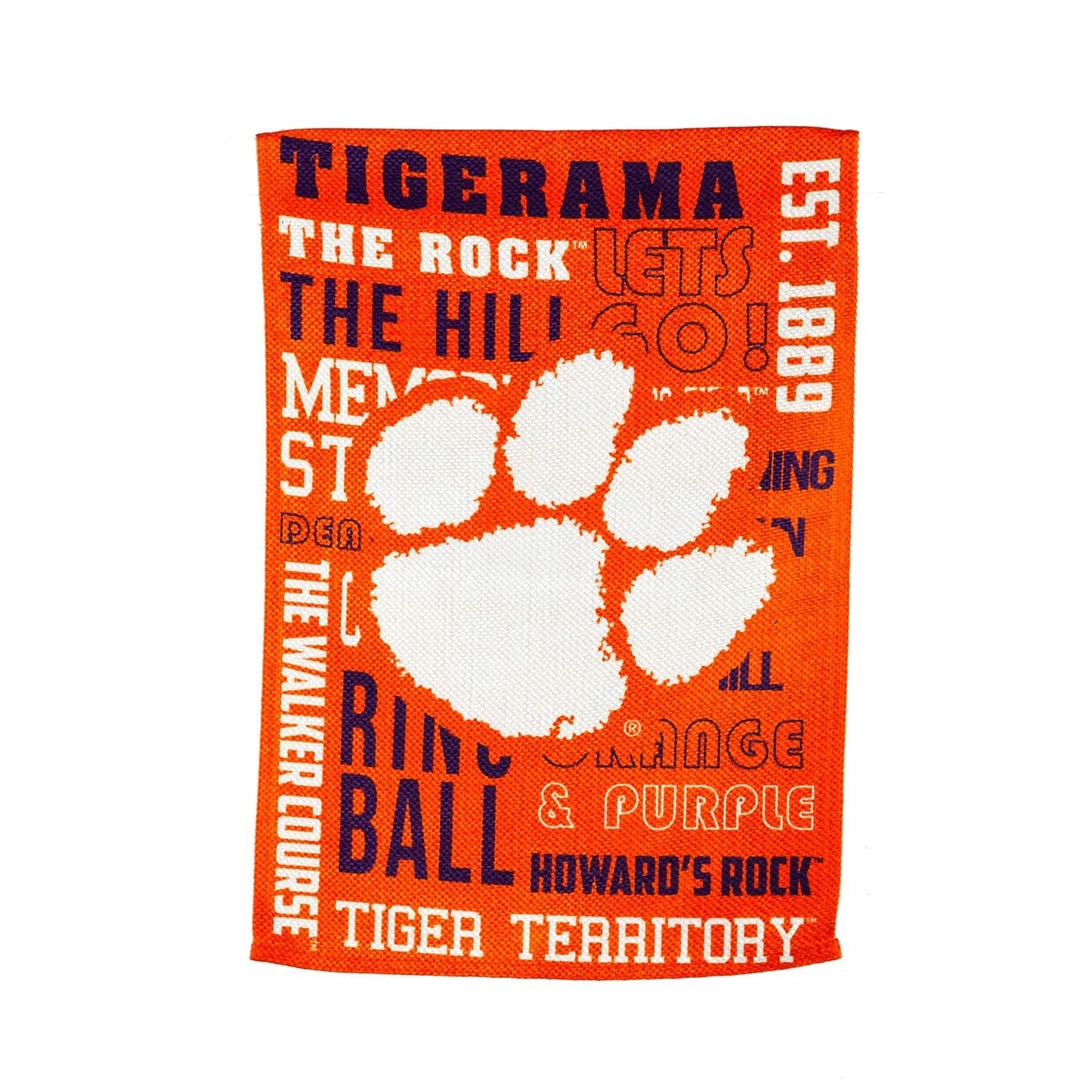 Clemson University Tigers Premium Double Sided Garden Flag Banner, Fan Rules Design, 13x18 Inch, Display Stand Sold Seperately, Officially Licensed