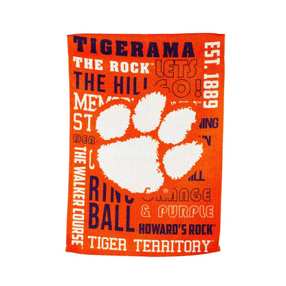 Clemson University Tigers Premium Double Sided Garden Flag Banner, Fan Rules Design, 13x18 Inch, Display Stand Sold Seperately, Officially Licensed