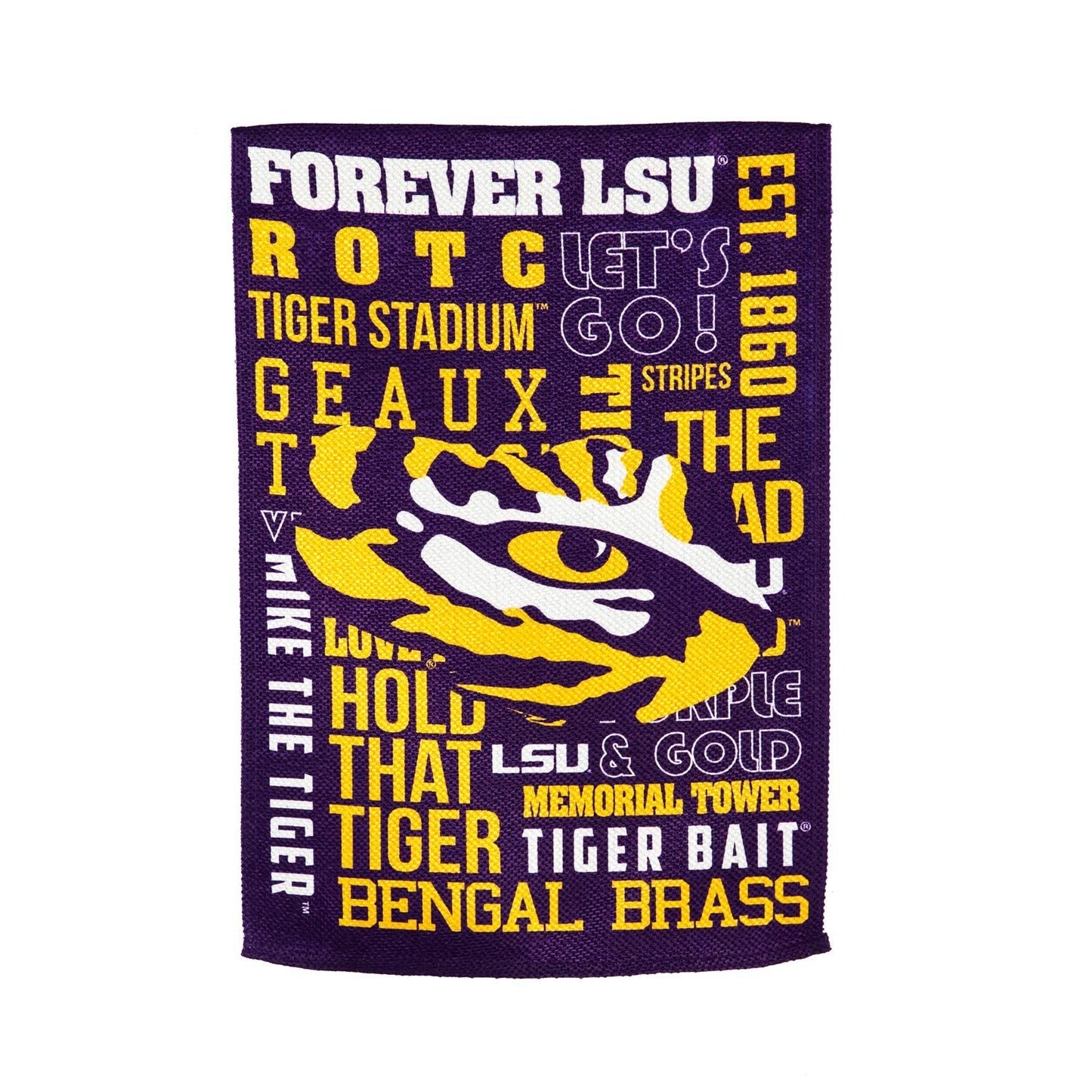 Louisiana State University Tigers LSU Premium Double Sided Garden Flag Banner, Fan Rules Design, 13x18 Inch, Display Stand Sold Seperately, Officially Licensed