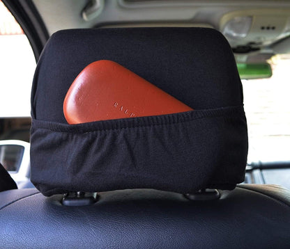Miami Marlins Pair of Premium Auto Head Rest Covers, Embroidered, Black Elastic, 14x10 Inch