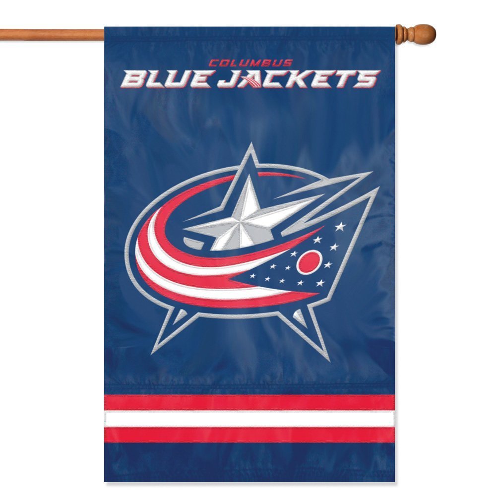 Columbus Blue Jackets Premium Double Sided Banner Flag Applique Embroidered 28x44 Inches