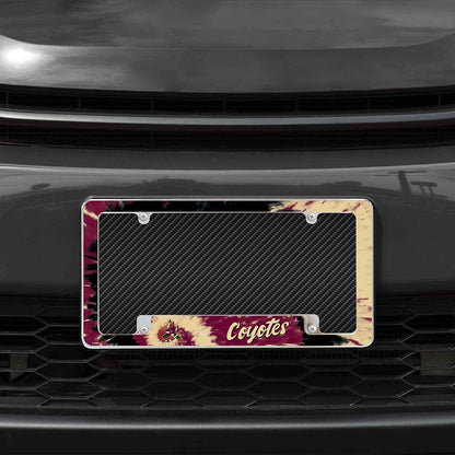 Arizona Coyotes Metal License Plate Frame Chrome Tag Cover Tie Dye Design 6x12 Inch