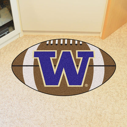 University of Washington Huskies Floor Mat Area Rug, 20x32 Inch, Non-Skid Backing, Football Design