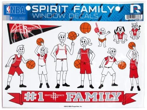 Houston Rockets Family Decals Sticker Sheet, 8x11 Inch