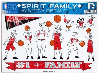 Houston Rockets Family Decals Sticker Sheet, 8x11 Inch