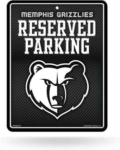Memphis Grizzlies Metal Parking Sign, Carbon Fiber Design 8.5x11 Inch