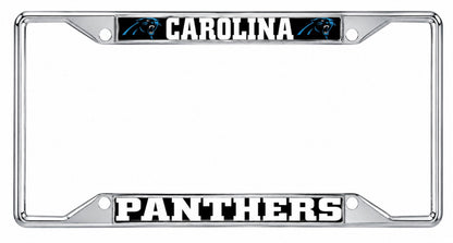 Carolina Panthers Metal License Plate Frame Chrome Tag Cover, 12x6 Inch, Pre-Drilled Holes, Officially Licensed