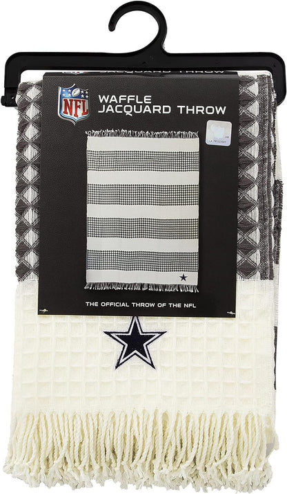 Dallas Cowboys Throw Blanket Waffle Weave Jacquard, 50x60 Inch, Unisex-Adult, 100% Acrylic