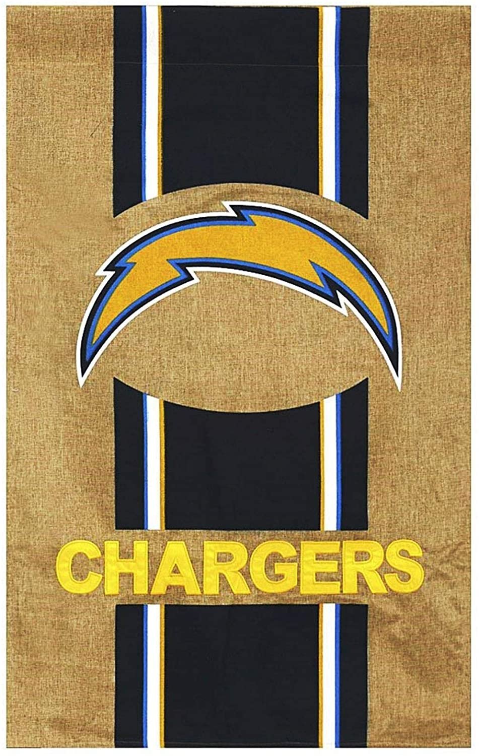 Los Angeles Chargers Premium Double Sided House Flag Banner, Burlap Design, 28x44 Inch, Display Pole Sold Separately