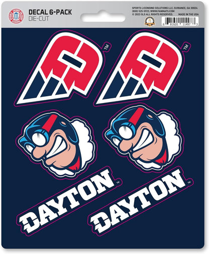 University of Dayton Flyers 6-Piece Decal Sticker Set, 5x6 Inch Sheet, Gift for football fans for any hard surfaces around home, automotive, personal items