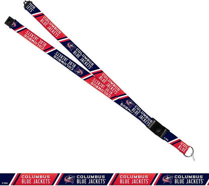 Columbus Blue Jackets Lanyard Keychain Safety Breakaway Double Sided