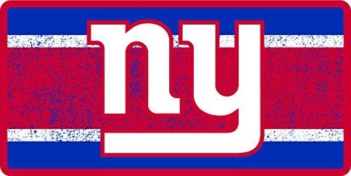 New York Giants Premium Laser Cut Tag License Plate, Vintage Design, Mirrored Acrylic Inlaid, 6x12 Inch