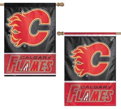 Calgary Flames Premium Double Sided Banner Flag, 28x40 Inch, Outdoor Use, Top Sleeve