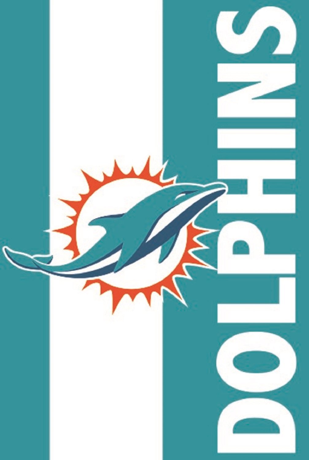 Miami Dolphins Premium Garden Flag Banner, Double Sided, Embroidered Applique, 13x18 Inch