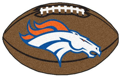 Denver Broncos Floor Mat Area Rug, 20x32 Inch, Non-Skid Backing, Football Design