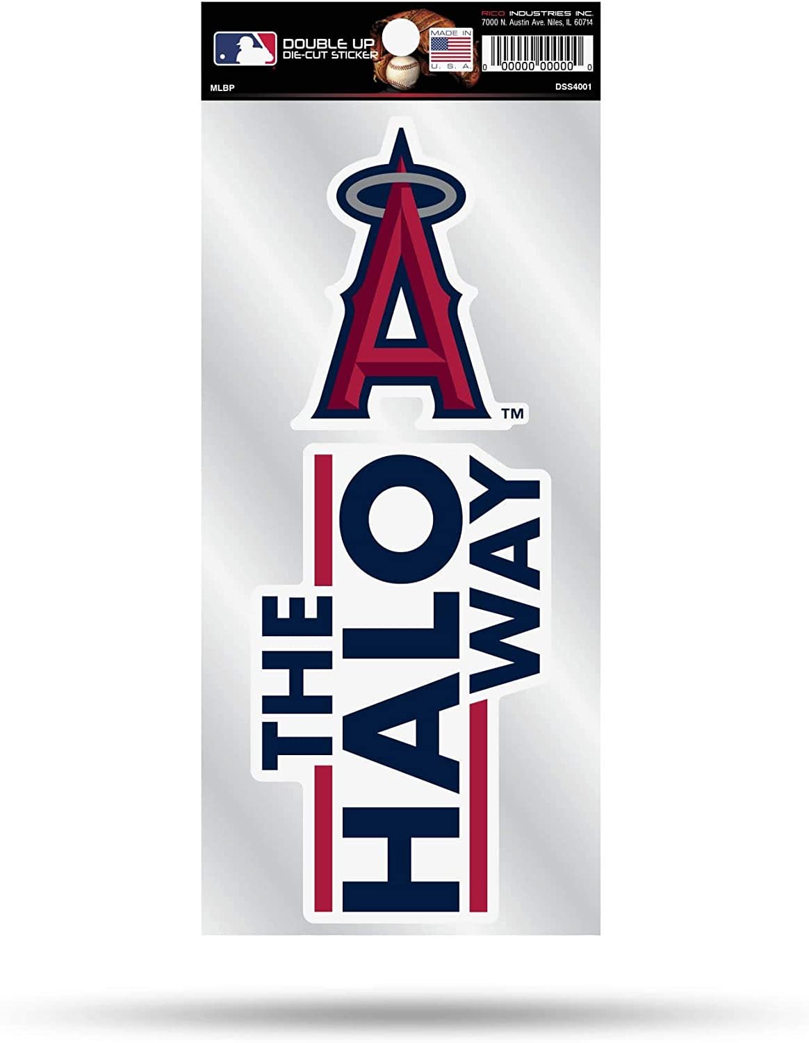 Los Angeles Angels 2-Piece Double Up Die Cut Sticker Decal Sheet, 4x8 Inch