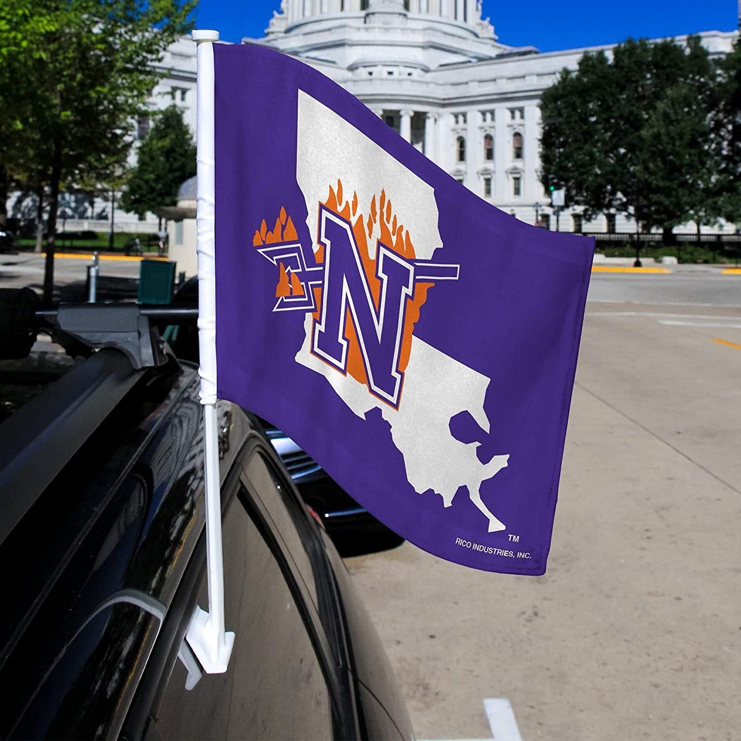 Northwestern State University Demons Car Flag with Pole