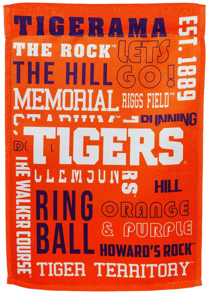 Clemson University Tigers Premium Double Sided Banner Flag 28x44 Inch Fan Rules Design Indoor Outdoor