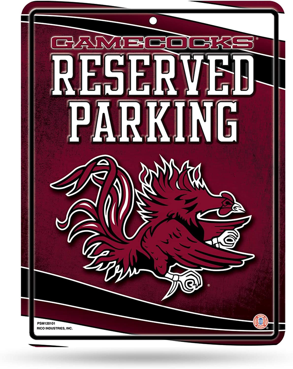 University of South Carolina Gamecocks Metal Wall Parking Sign, 8.5x11 Inch, Primary Design, Great for Man Cave, Bed Room, Office, Home Decor