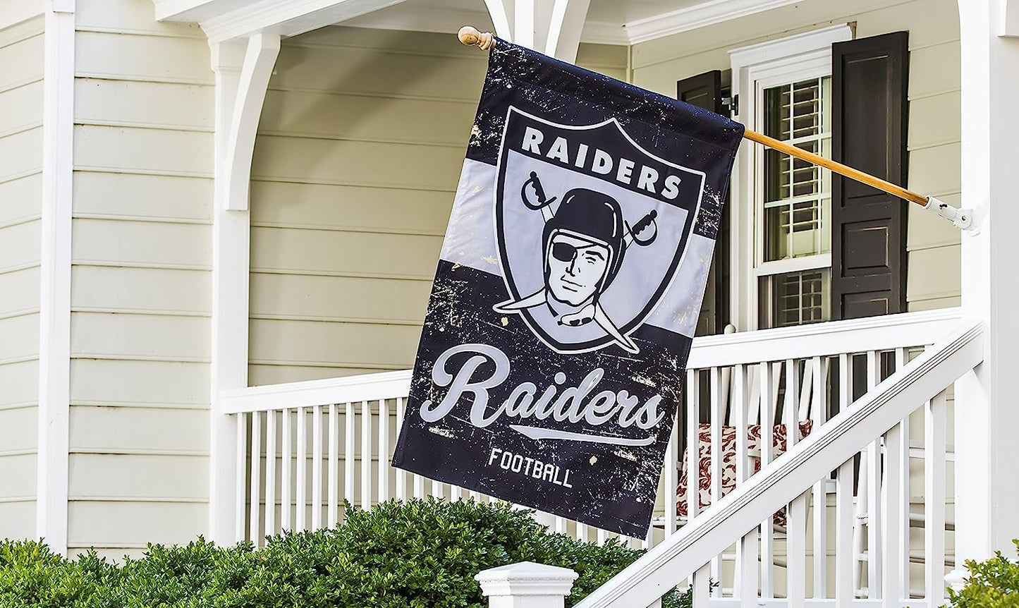 Las Vegas Raiders Premium Double Sided Banner Flag 28x44 Inch Vintage Logo Design Indoor Outdoor