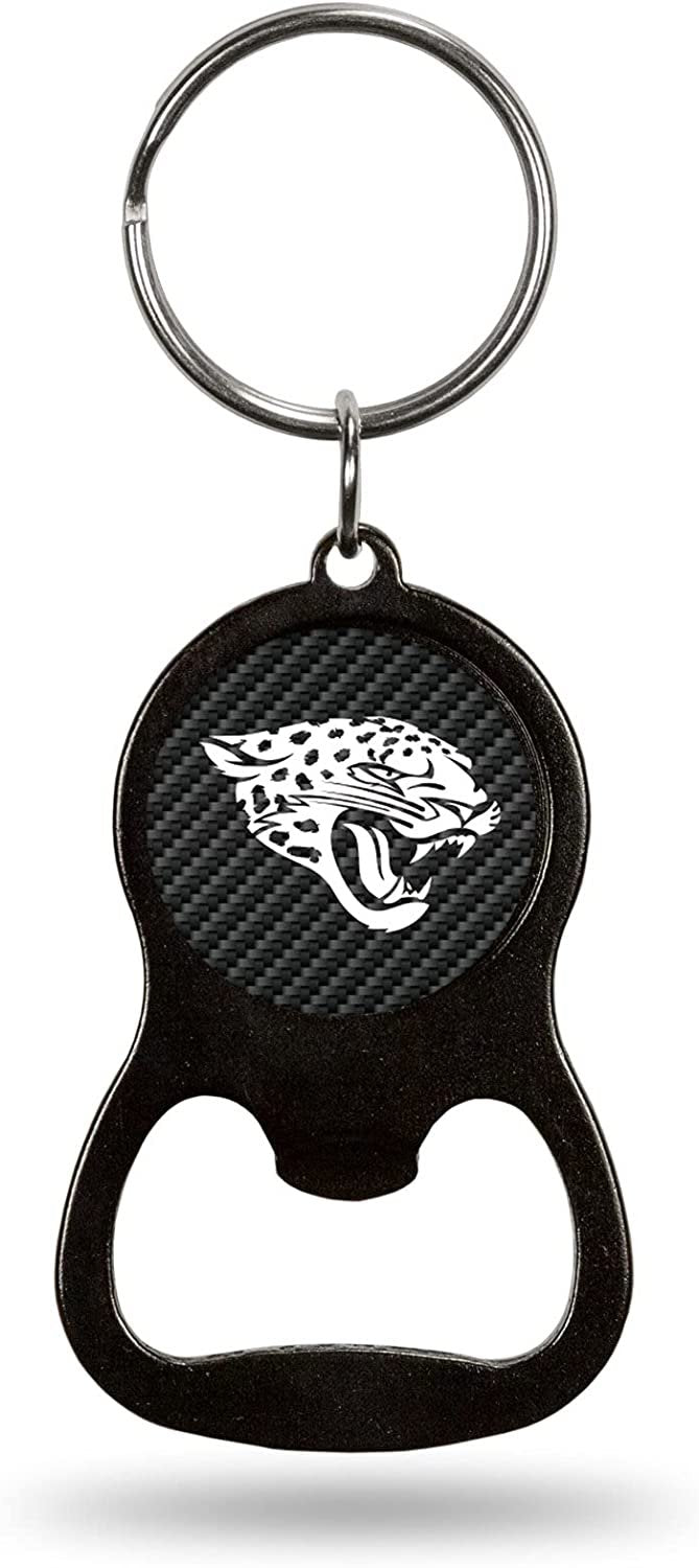 Jacksonville Jaguars Keychain Bottle Opener Carbon Fiber Design Metal Football