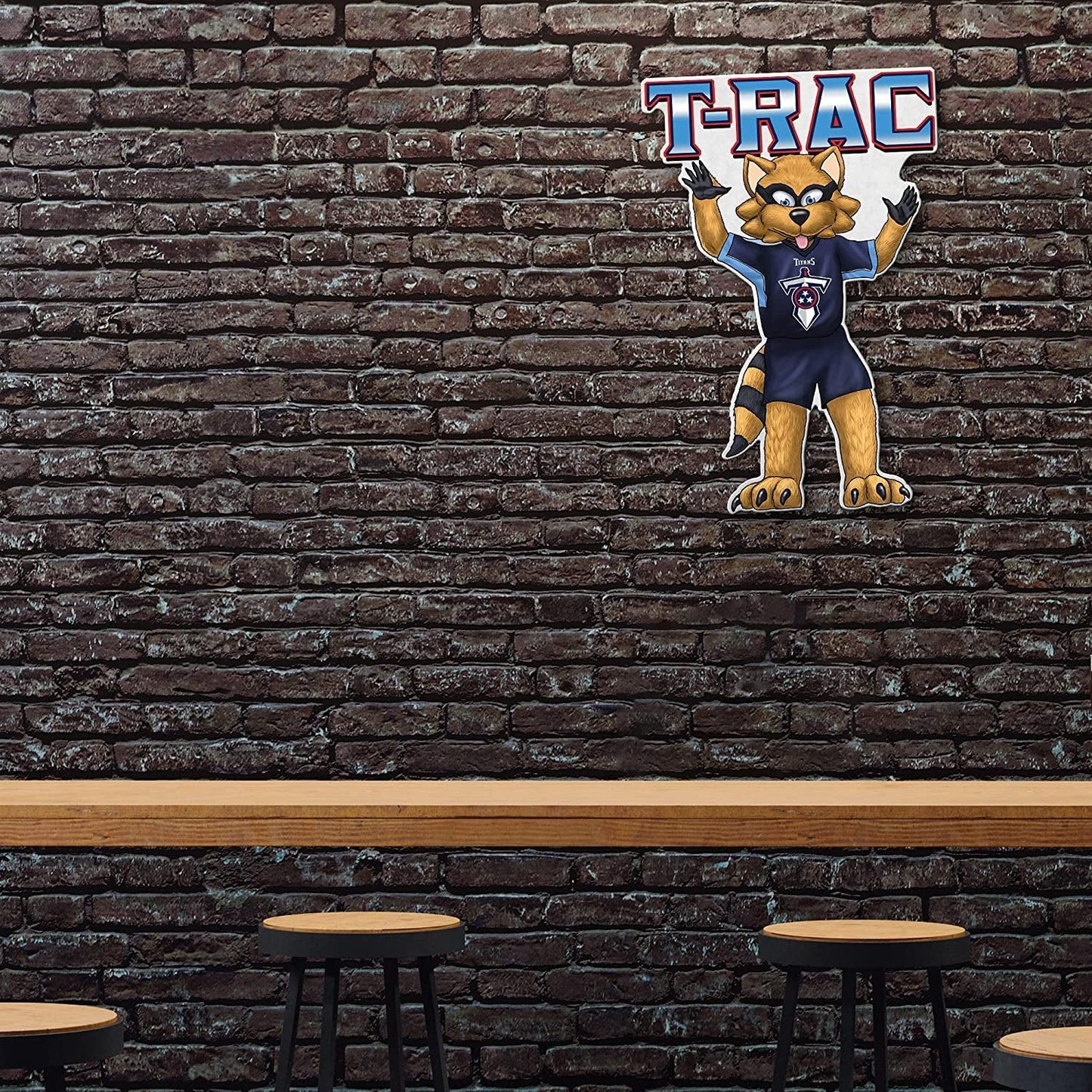 Tennessee Titans Soft Felt Pennant, Mascot Design, Shape Cut, 18 Inch, Easy To Hang
