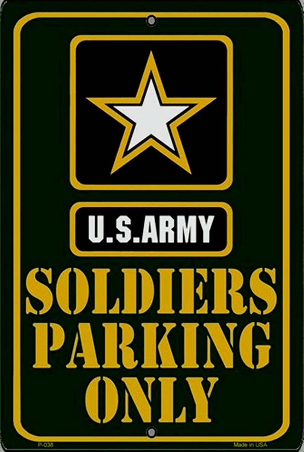 United States Army Military Premium Metal Wall Parking Sign, 12x18 Inch, Soldier Design, Great for Man Cave, Bed Room, Office, Home Decor