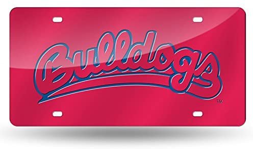 Fresno State University Bulldogs Premium Laser Cut Tag License Plate, Mirrored Acrylic Inlaid, 6x12 Inch