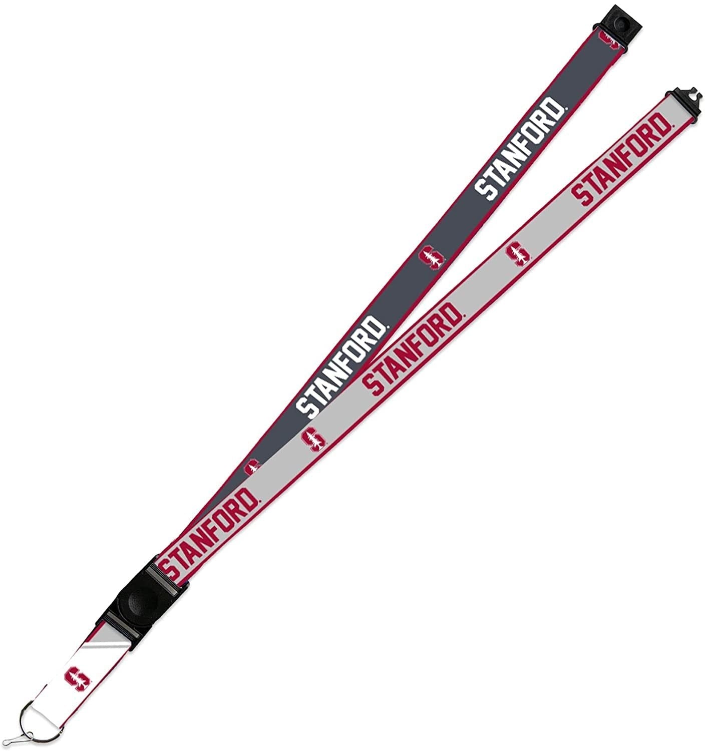Stanford Cardinal Lanyard Keychain 2-sided Breakaway Clip GRAY University of
