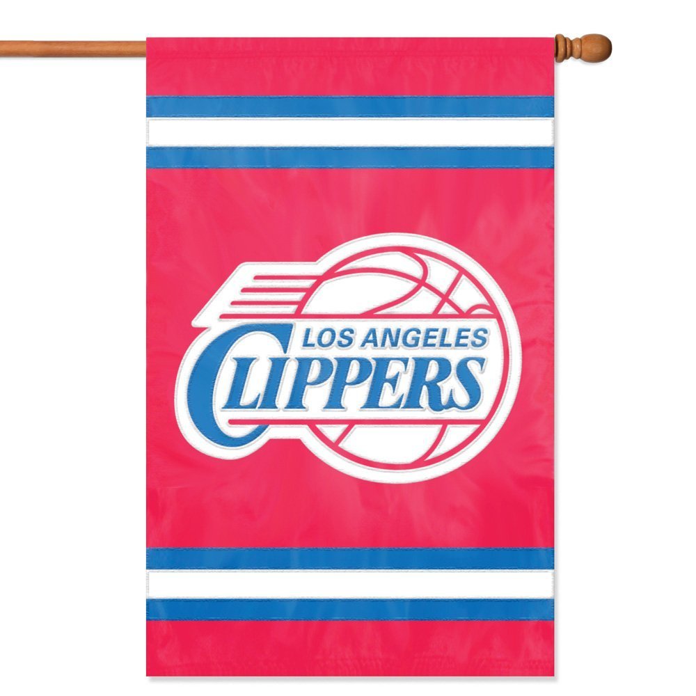Los Angeles Clippers House Banner Flag, Double Sided, Applique Embroidered, 44x28 Inch