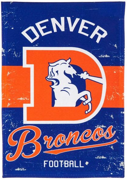 Denver Broncos Premium Double Sided Banner Flag 28x44 Inch Vintage Logo Design Indoor Outdoor