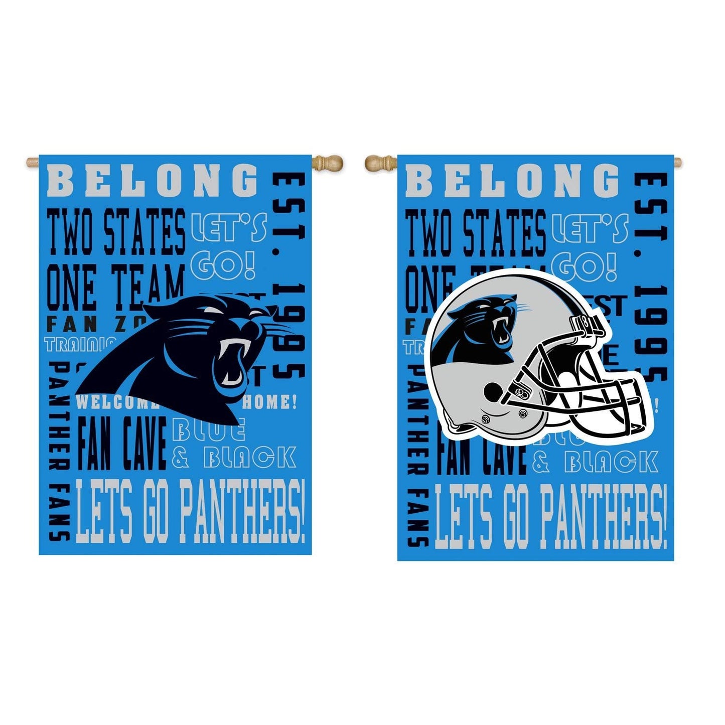 Carolina Panthers Premium Double Sided Banner House Flag, Fan Rules Design, 28x44 Inch