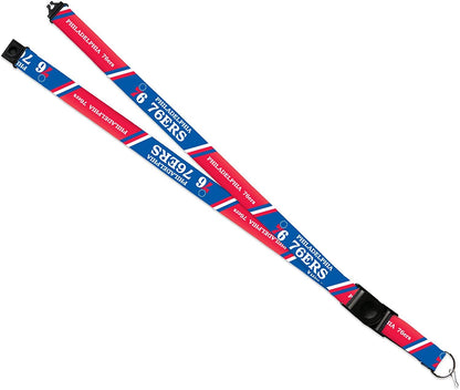 Philadelphia 76ers Premium Lanyard Keychain 18 Inch Button Clip Safety Breakaway