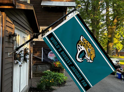Jacksonville Jaguars 3x5 Feet Flag Banner, World's Biggest Fan, Metal Grommets, Single Sided, Indoor or Outdoor Use