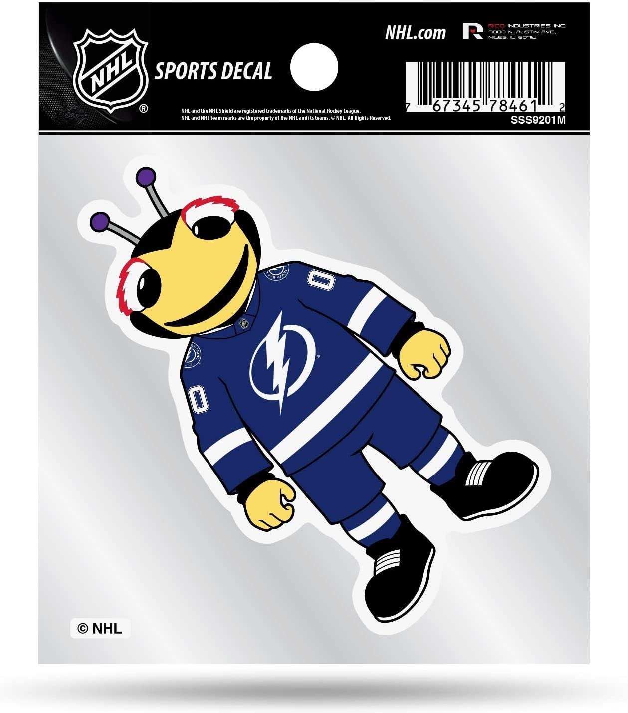 Tampa Bay Lightning 4x4 Decal Sticker Mascot Logo Premium with Clear Backing Flat Vinyl Auto Home Hockey