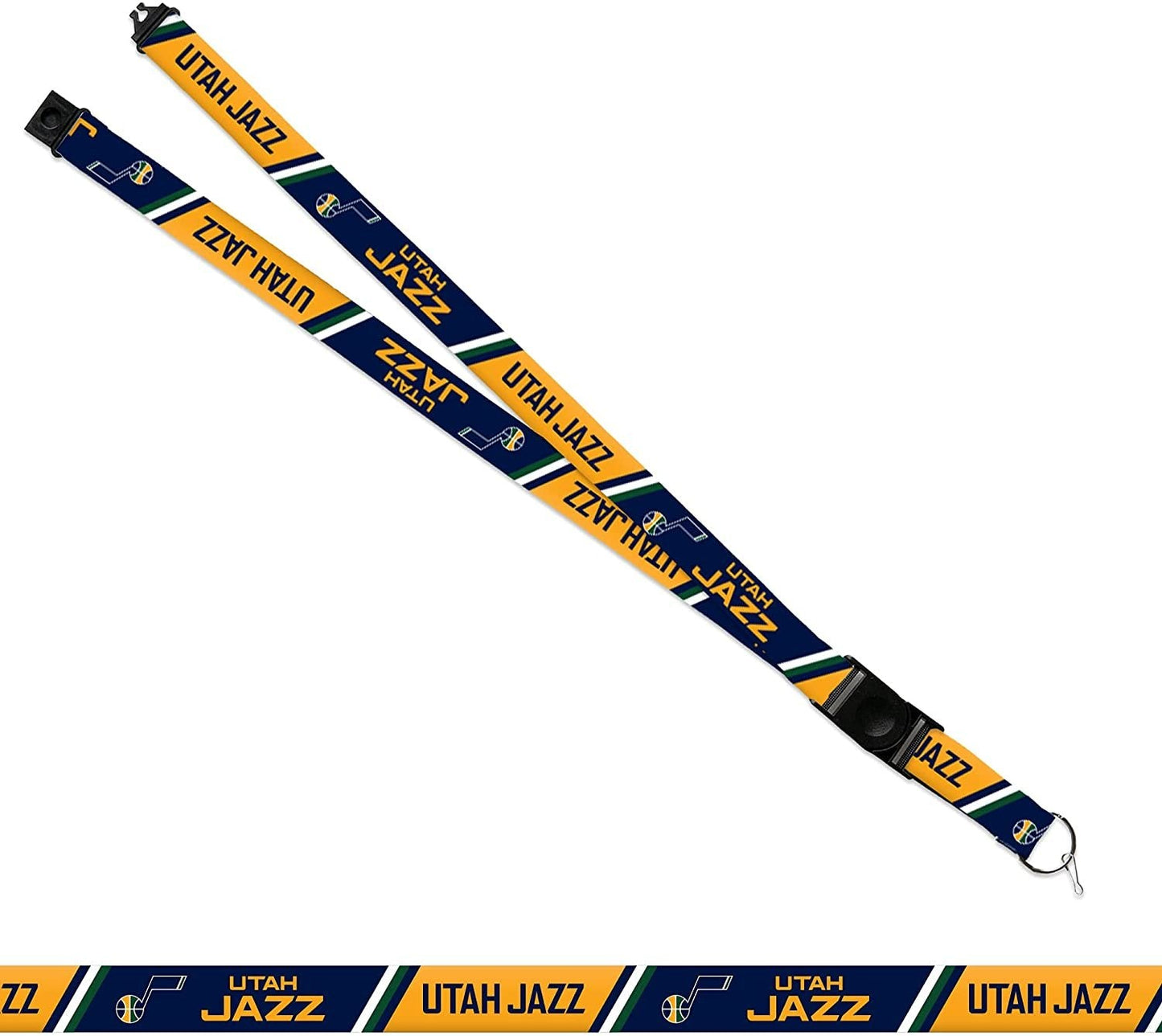 Utah Jazz Premium Lanyard Keychain 18 Inch Button Clip Safety Breakaway