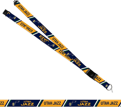 Utah Jazz Premium Lanyard Keychain 18 Inch Button Clip Safety Breakaway