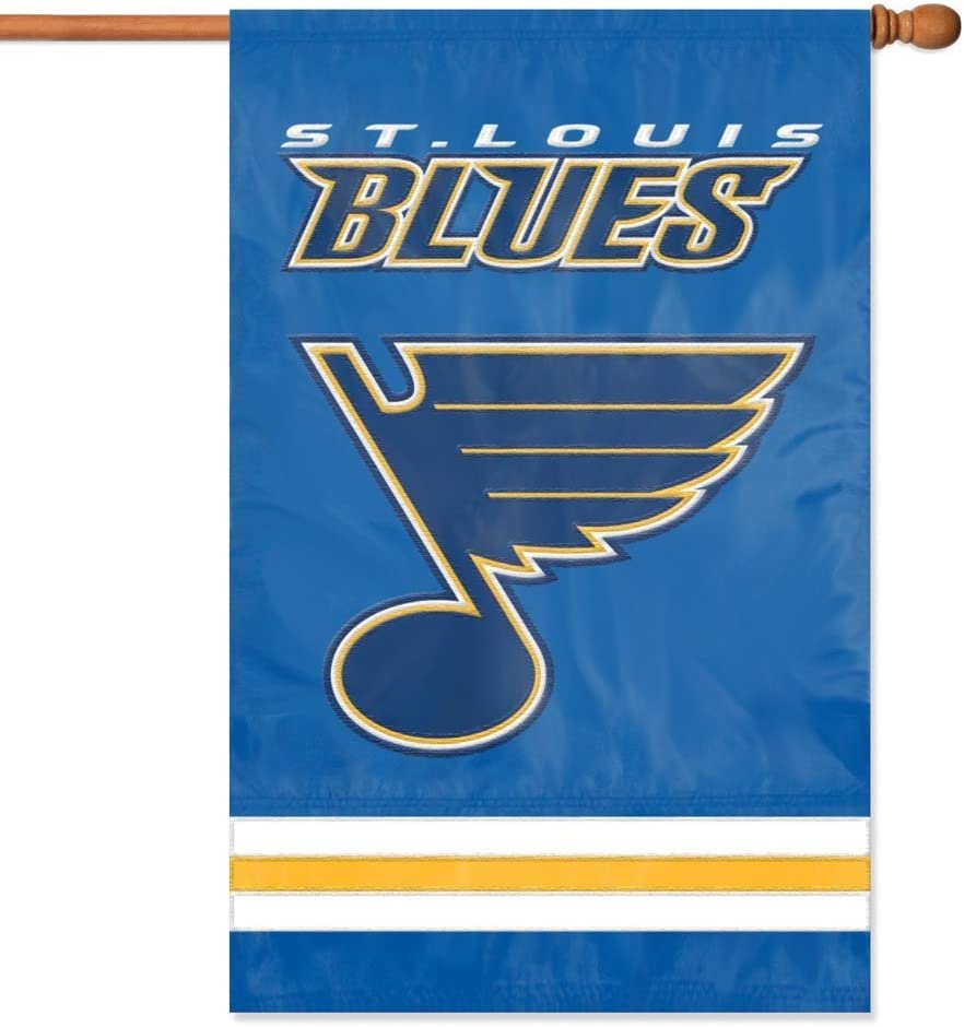 St Louis Blues Premium Double Sided Banner Flag Applique Embroidered 28x44 Inches
