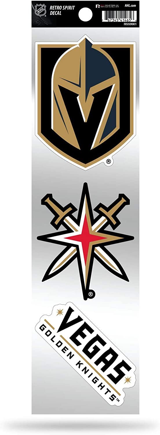 Vegas Golden Knights 3-Piece Retro Spirit Decals