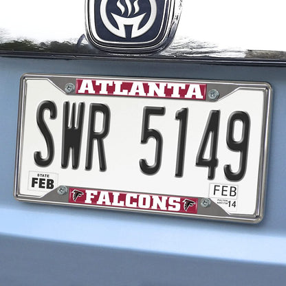 Atlanta Falcons Metal License Plate Frame Chrome Tag Cover 6x12 Inch
