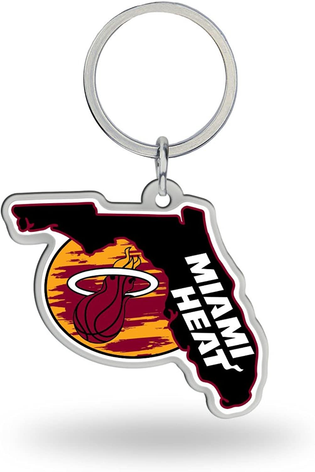 Miami Heat Metal Keychain State Shaped