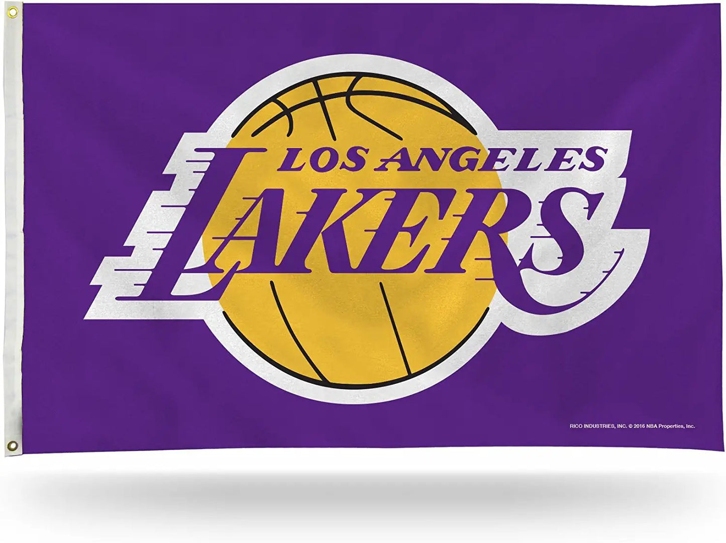 Los Angeles Lakers Premium 3x5 Feet Flag Banner, Purple Design, Metal Grommets, Outdoor Use, Single Sided