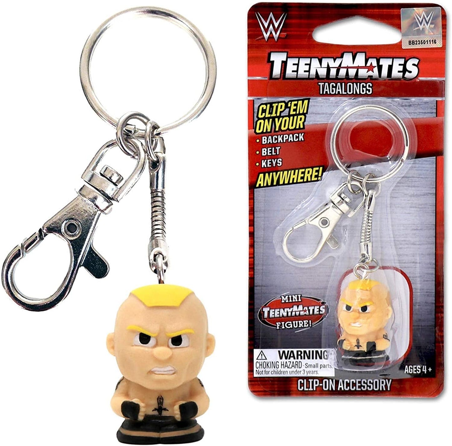 Brock Lesnar Teeny Mates Keychain Tag Along Figure WWE Wrestling UFC Key Chain