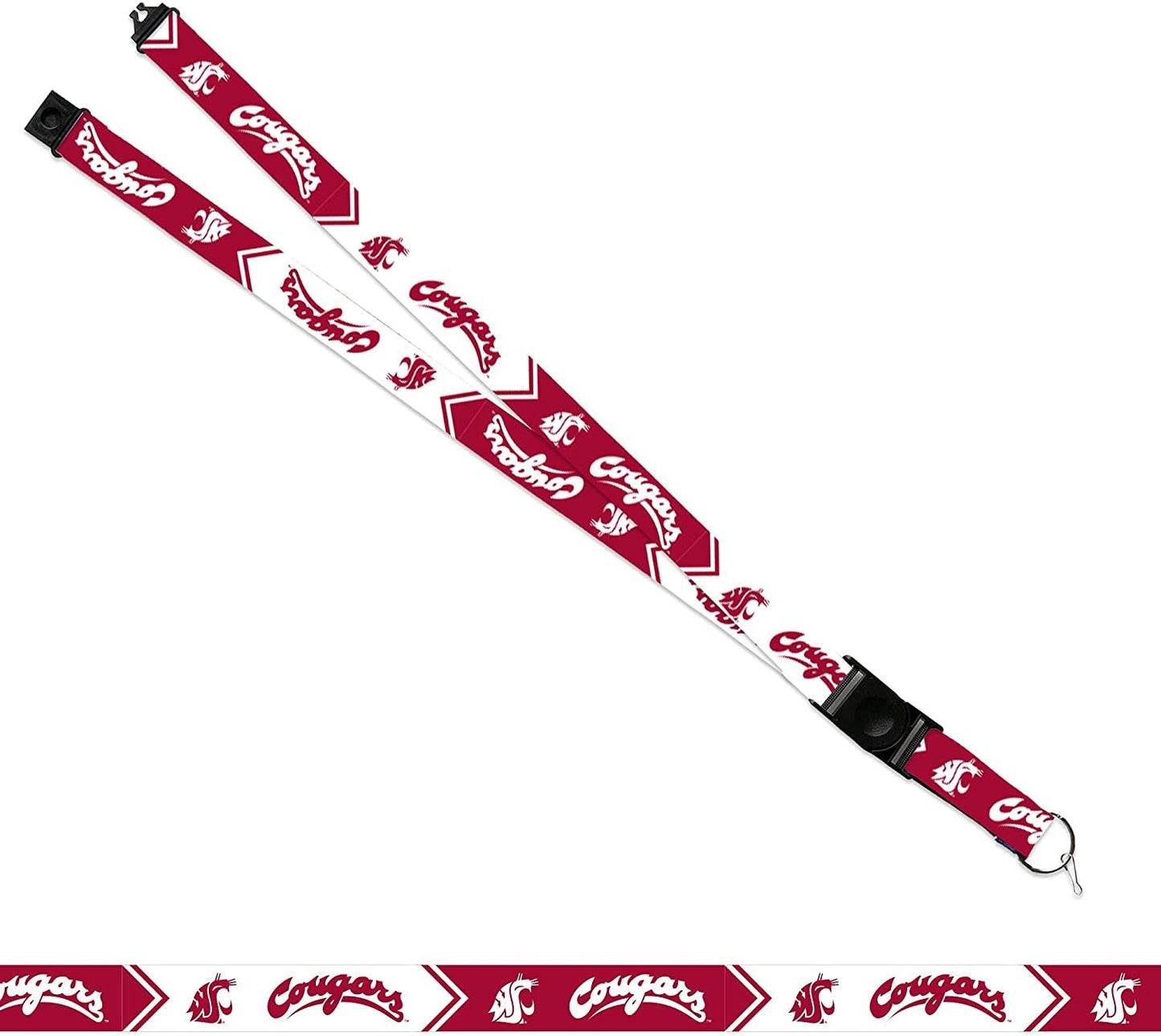 Washington State University Cougars Lanyard Keychain Double Sided Breakaway Safety Design Adult 18 Inch