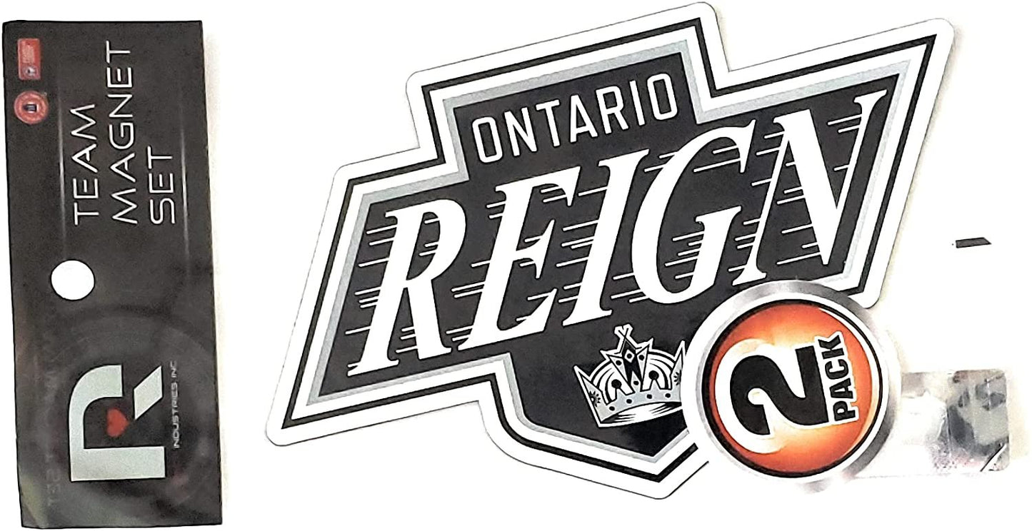 Ontario Reign 2-Piece Die Cut Team Logo Magnet Set, 3 Inch Magnets, Home or Auto Use, Officially Licensed, Made in the USA