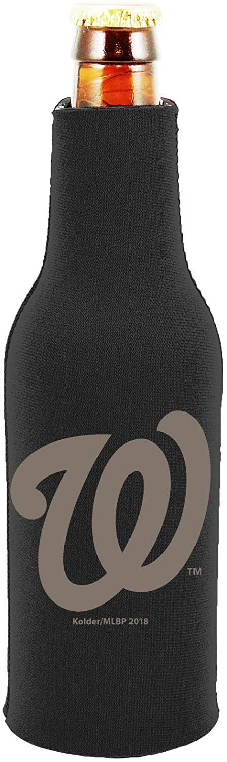 Washington Nationals 2-Pack Tonal Black Design Zipper Bottle Neoprene Beverage Insulator Holder Baseball